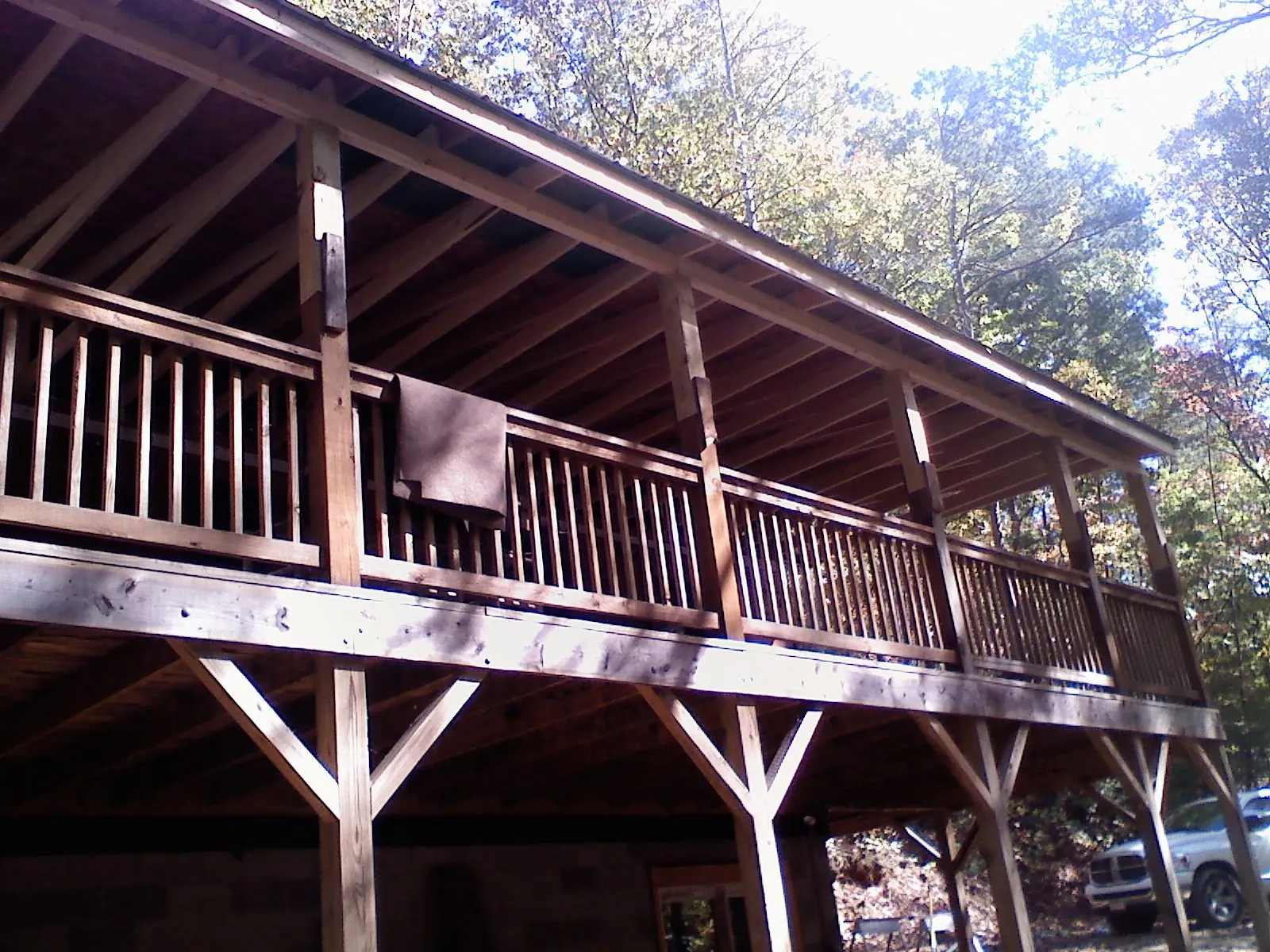 Timber framing under a new elevated porch and deck — Roof Leak Repair in Laurinburg by Roofing Brothers